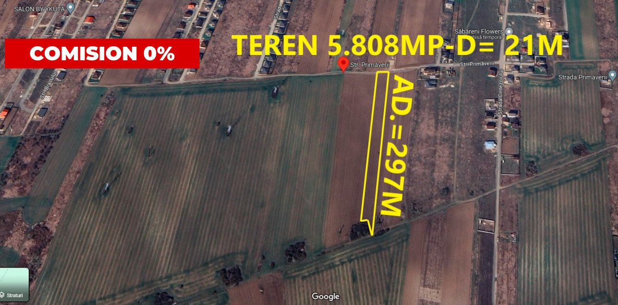 Teren Sabareni-str. Primaverii-pretabil investitie