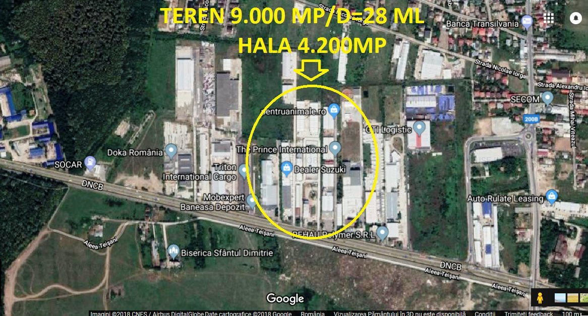 Tunari-Centura/Teren 9000mp si hala 4.200 mp